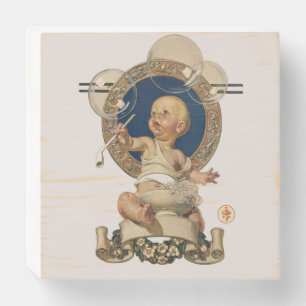 Vintage Baby Bubbles by J.C. Leyendecker Nursery Wooden Box Sign