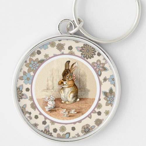 Vintage Baby Bunny Easter Gift  Keychain