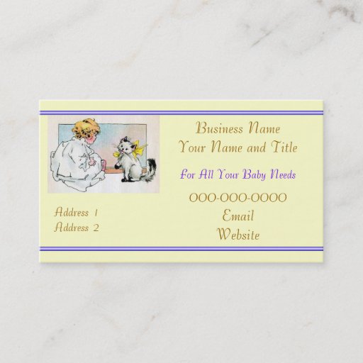 Customizable Vintage Baby Business Card