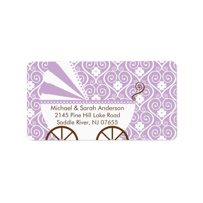 Vintage Baby Carriage Baby Shower Address Label