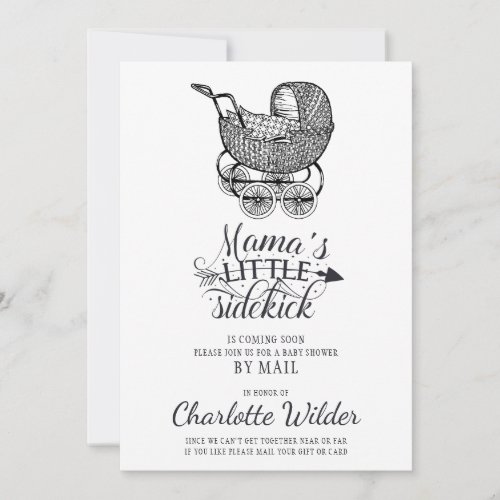 Vintage Baby Carriage Baby Shower By Mail Invitation
