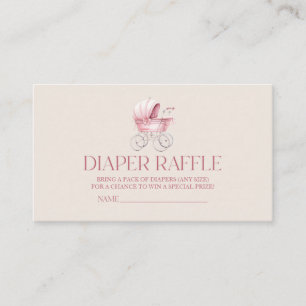 Vintage Baby Carriage Baby Shower Diaper Raffle Enclosure Card