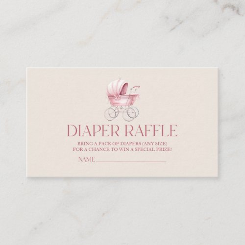 Vintage Baby Carriage Baby Shower Diaper Raffle Enclosure Card