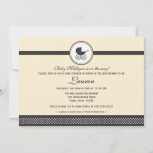 Vintage Baby Carriage Baby Shower Invitation