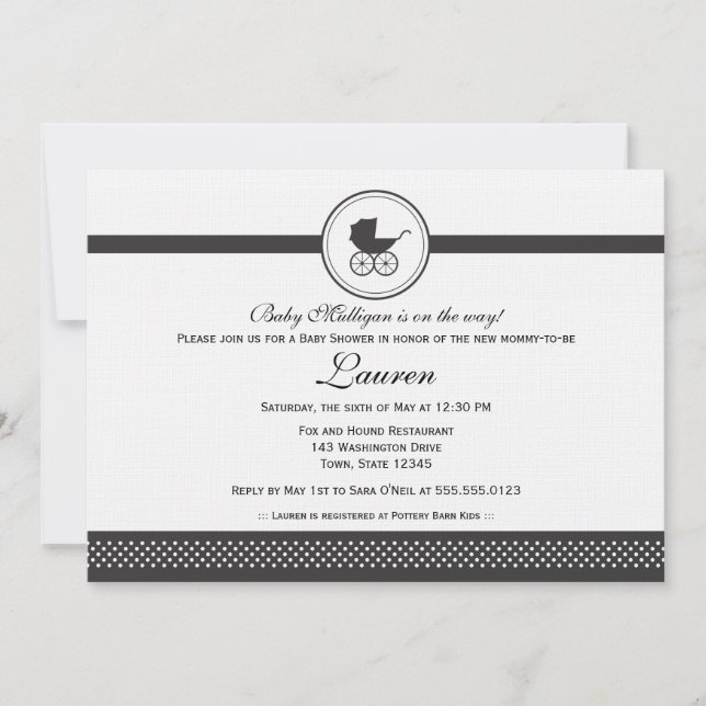 Vintage Baby Carriage Baby Shower Invitation (Front)