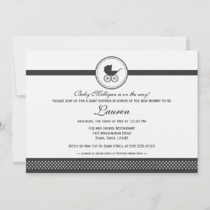 Vintage Baby Carriage Baby Shower Invitation
