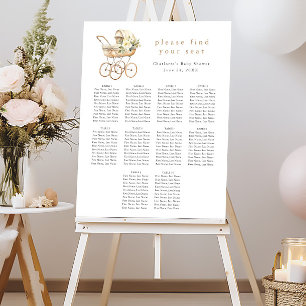 Vintage Baby Carriage Baby Shower Seating Chart Foam Board