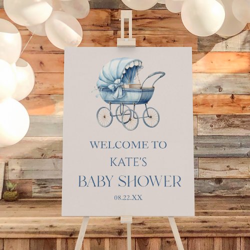 Vintage Baby Carriage Baby Shower Welcome Sign