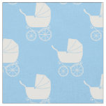 Vintage Baby Carriage Blue Fabric