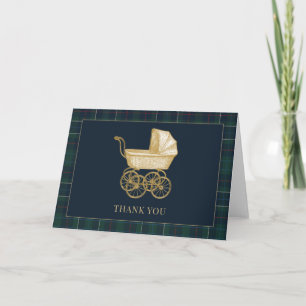 Vintage Baby Carriage Classic Baby Shower  Thank You Card