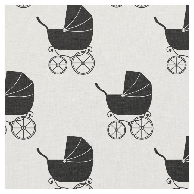 Vintage Baby Carriage Fabric (Close Up)