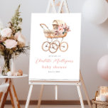 Vintage Baby Carriage Floral Baby Shower Welcome Foam Board<br><div class="desc">Vintage Baby Carriage Blush Pink Floral Baby Shower Welcome Sign. Click the personalize button to customize this design with your details.</div>