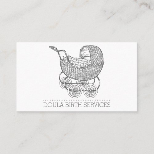Vintage Baby Carriage Midwife Or Doula Calling Card