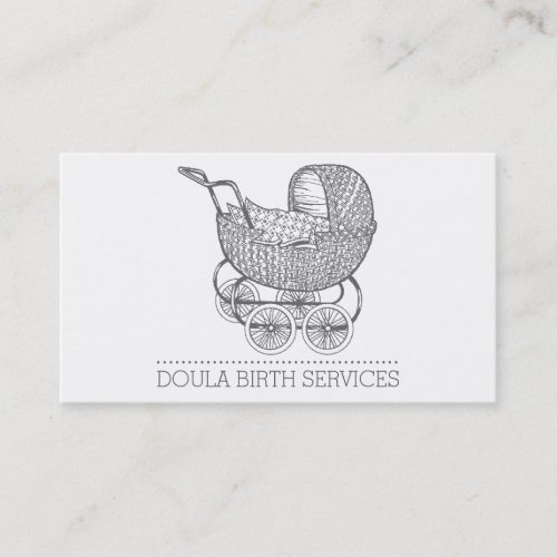 Vintage Baby Carriage Midwife Or Doula Calling Card