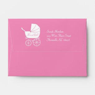 Vintage Baby Carriage Shower Beautiful Envelope