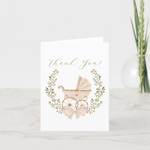 Vintage Baby Carriage Thank You Card