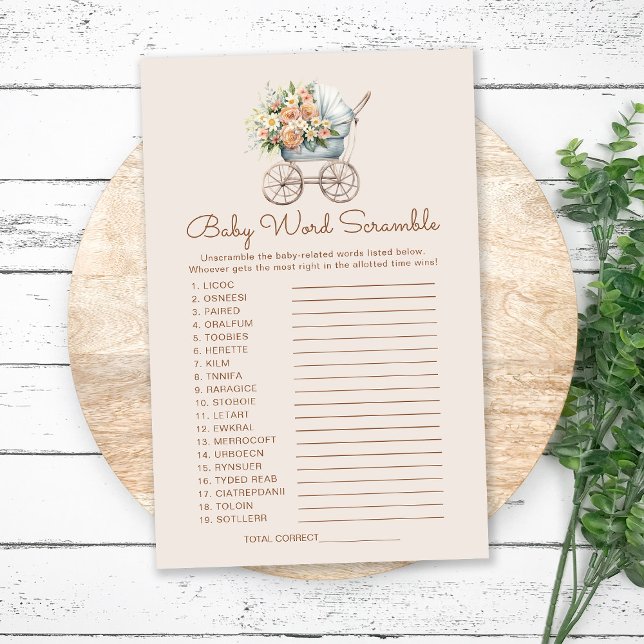 Vintage Baby Carriage Word Scramble Game (Creator Uploaded)