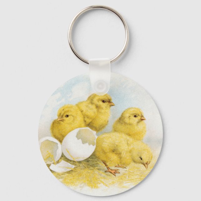 Vintage Baby Chickens Keychain (Front)