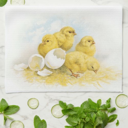 Vintage Baby Chickens Kitchen Towel