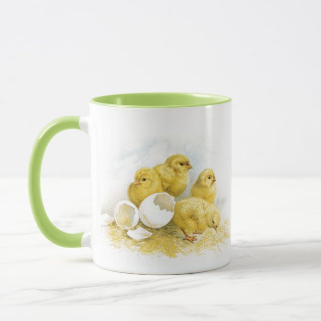 Vintage Baby Chickens Mug (Left)