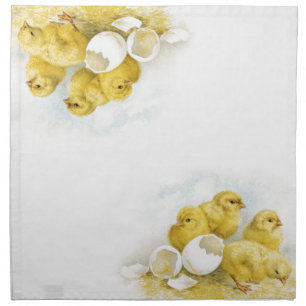 Vintage Baby Chickens Napkin