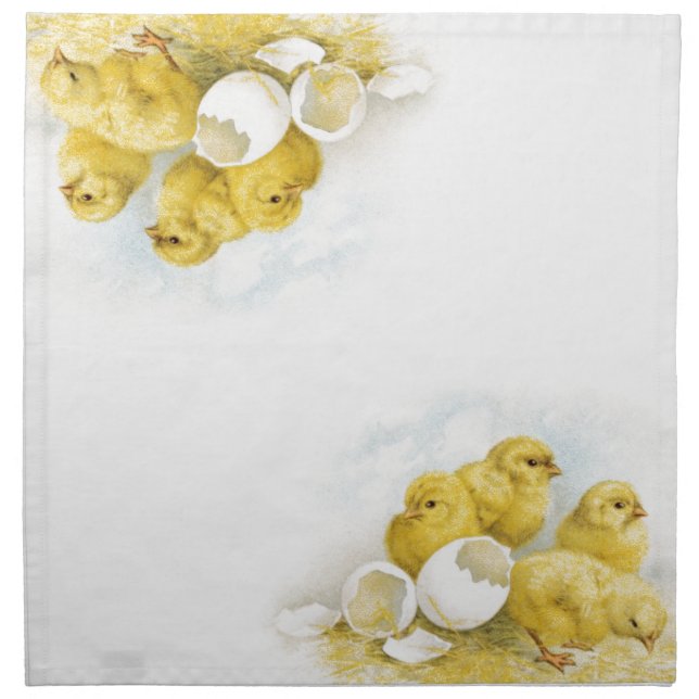 Vintage Baby Chickens Napkin (Front)