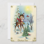Vintage Baby Christmas Deer Holiday Flat Card<br><div class="desc">Vintage Baby Christmas Cheer Deer Holiday Flat Card.</div>
