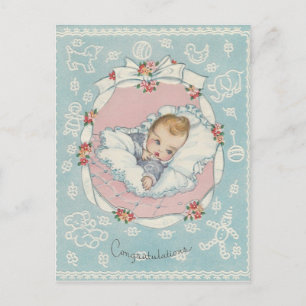 Vintage Baby Congratulations Postcard