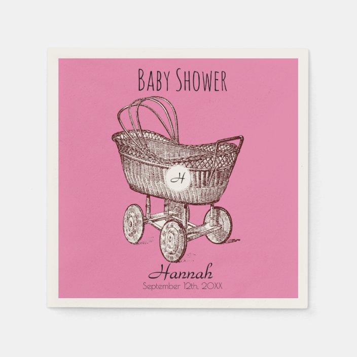 monogrammed baby shower napkins