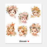 Vintage Baby Face Florals Antique Junk Journal Kit Sticker at Zazzle