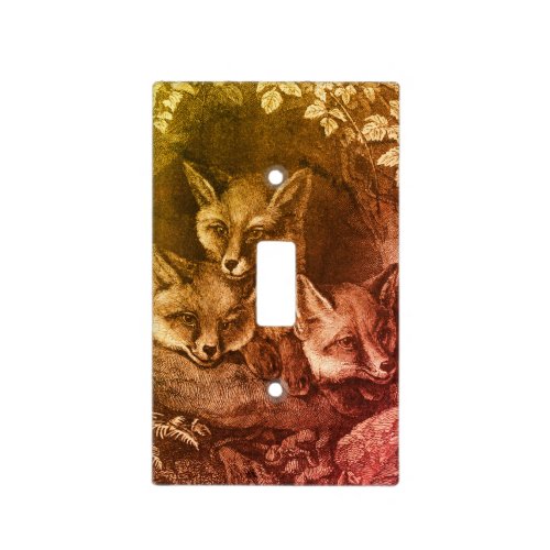 Vintage baby fox woodland 3 smart little foxes  light switch cover