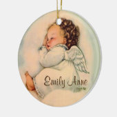 Vintage Baby Girl Angel Sleeping Ceramic Ornament (Left)