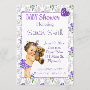 Vintage Baby Girl Baby Shower Invitation