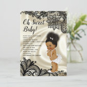 Vintage Baby Girl Baby Shower Invitation (Standing Front)