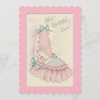 Vintage Baby Girl Birth Announcement by Gypsify at Zazzle