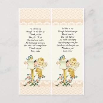 Vintage Baby Girl In Mail Box Baby Shower Favor Postcard by jardinsecret at Zazzle