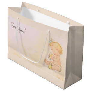 Vintage Baby Girl Large Gift Bag