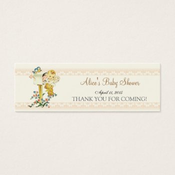 Vintage Baby Girl Mail Box Baby Shower Favor Tag by jardinsecret at Zazzle