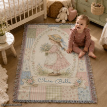 Vintage Baby Girl Personalized Patchwork Storybook