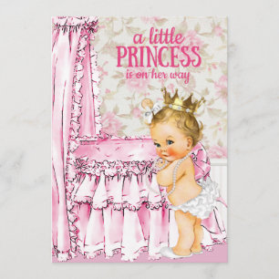 Vintage Baby Girl Princess Baby Shower Invitation