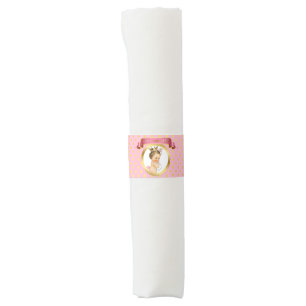 Vintage Baby Girl Royal Princess Pink Gold Crown Napkin Bands