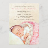 Vintage Baby Girl Shower Invitation