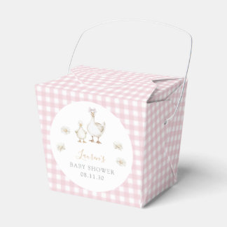 Vintage Baby Girl Silly Goose Pink Bow Shower Favor Boxes