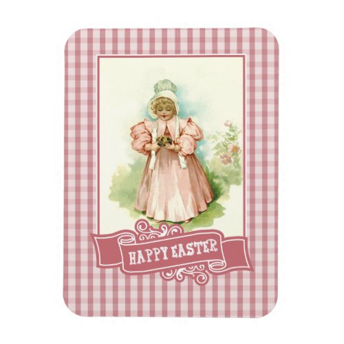 Vintage Baby Girl with Chicks Easter Gift  Magnet