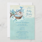 Vintage Baby in Basket and Birds Boys Baby Shower
