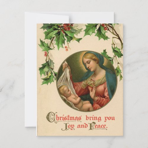 Vintage Baby Jesus and Mary Christmas Note Card