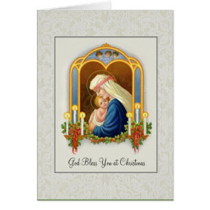 Vintage Baby Jesus Blessed Virgin Mary Cards