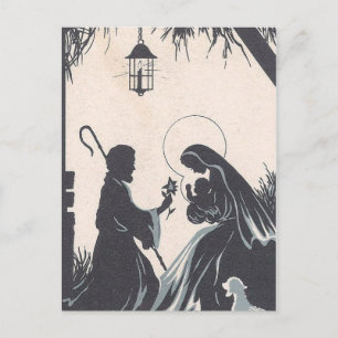 Vintage Baby Jesus Born Holiday Postcard