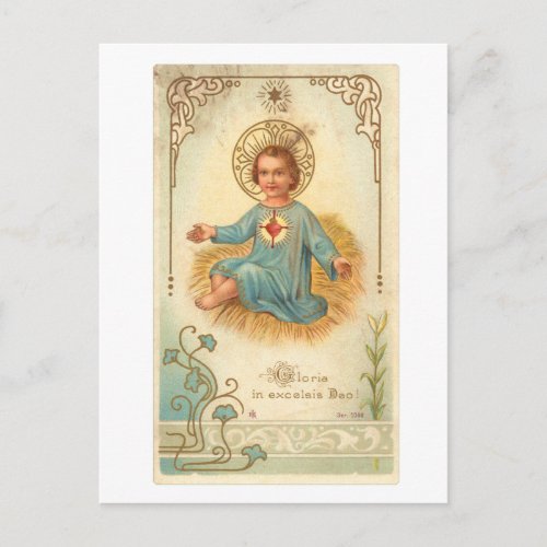 Vintage Baby Jesus Christ German Holy Card