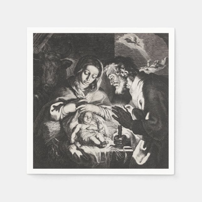 Vintage Baby Jesus Christmas Nativity Napkins (Front)